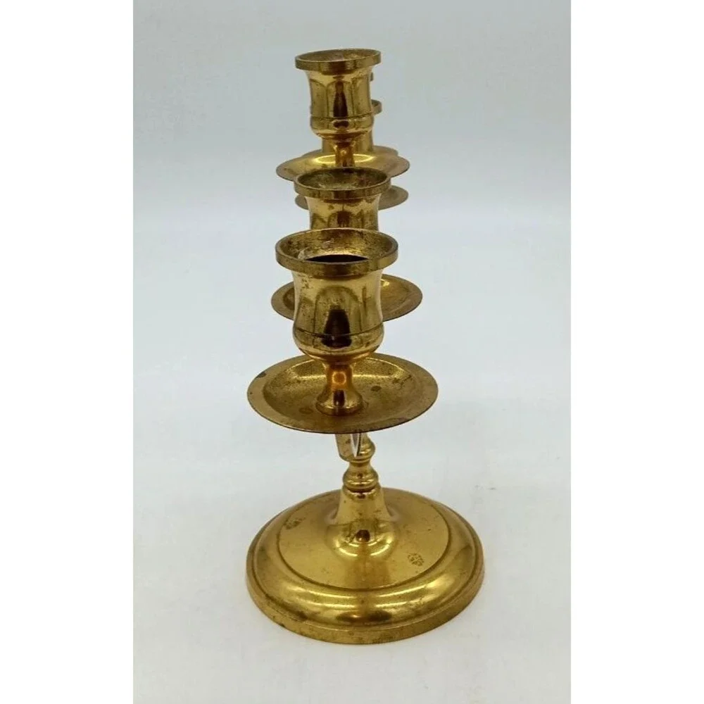 Vintage Brass 5 Arm Ornate Victorian Candelabra Japan 9X12.5